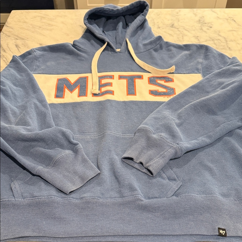 '47 Mets Pullover Hoodie with embroidered logo on sleeve